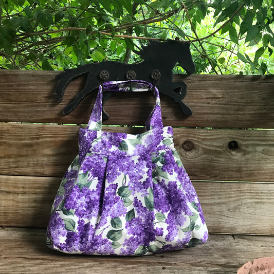 Purple Hydrangea Vintage Pleated Bag