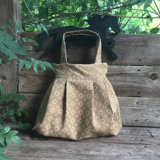 Classic Diamond Pattern Vintage Pleated Bag