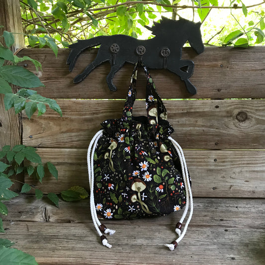 Mushroom Wildflower Draw String Bag